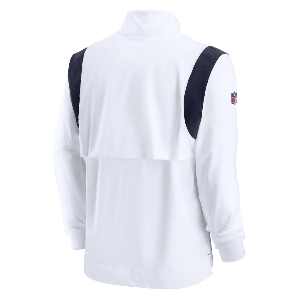 Men's Nike White Denver Broncos Sideline Coaches Chevron Lockup Quarter-Zip Top