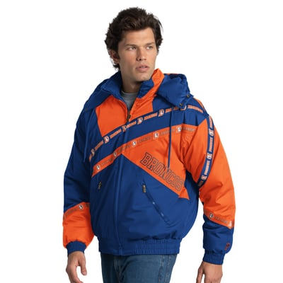 Denver Broncos Pro Player Double Tape Full-Zip Jacket with Detachable Hood - Royal