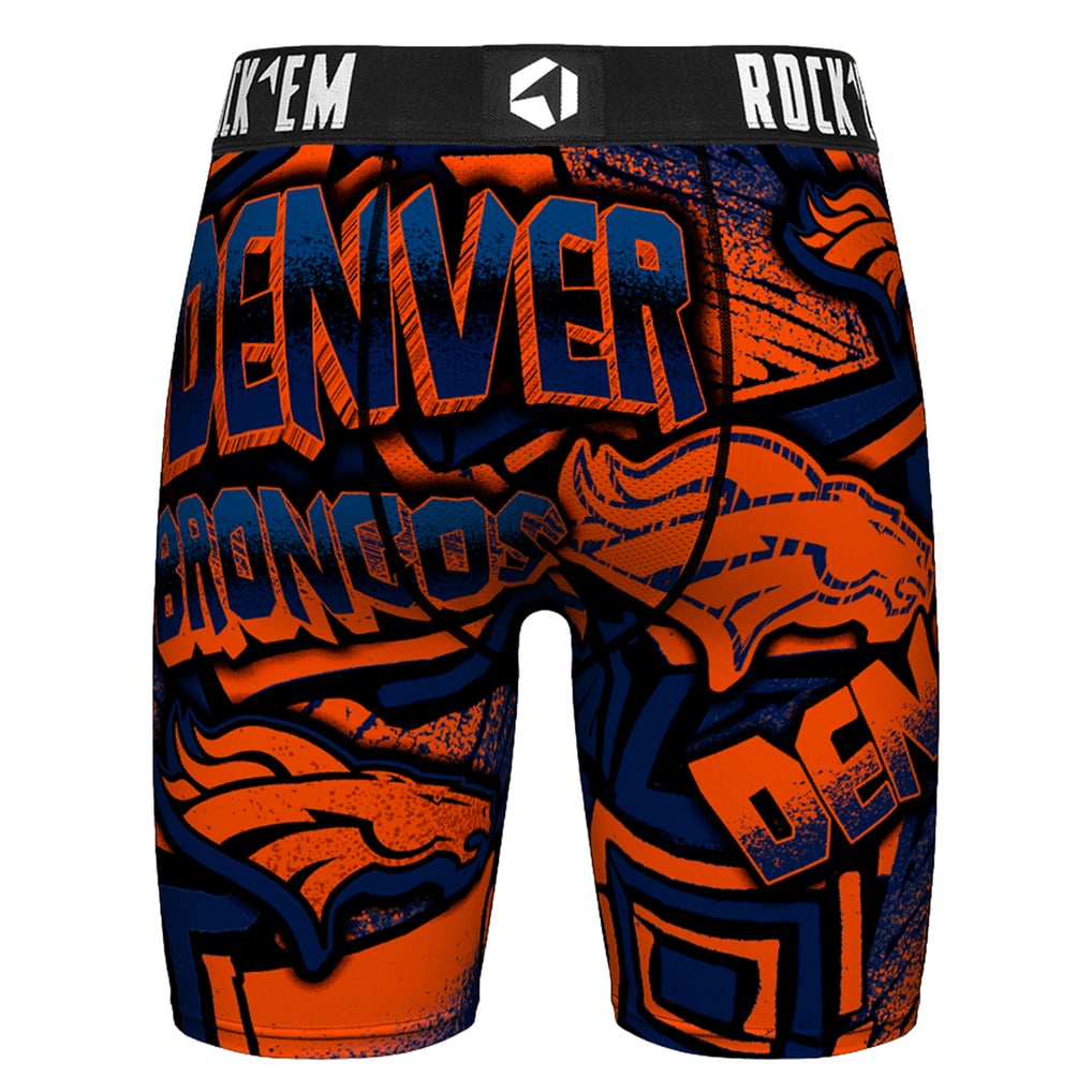 Men's Rock Em  Navy Denver Broncos Sketched Out Boxer Briefs