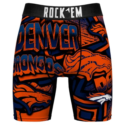  Denver Broncos Rock Em Sketched Out Boxer Briefs - Navy