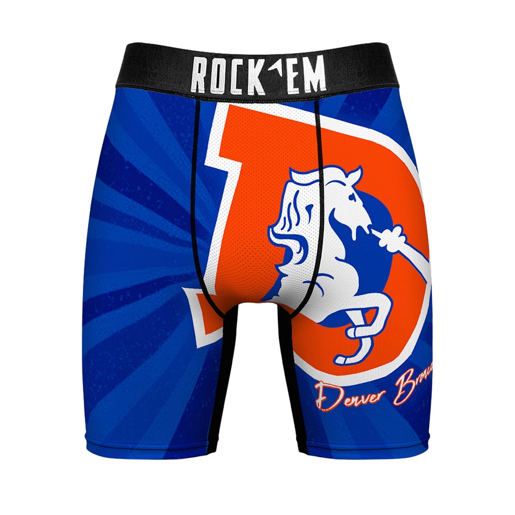 Men's Rock Em  Navy Denver Broncos Throwback Swirl Boxer Briefs
