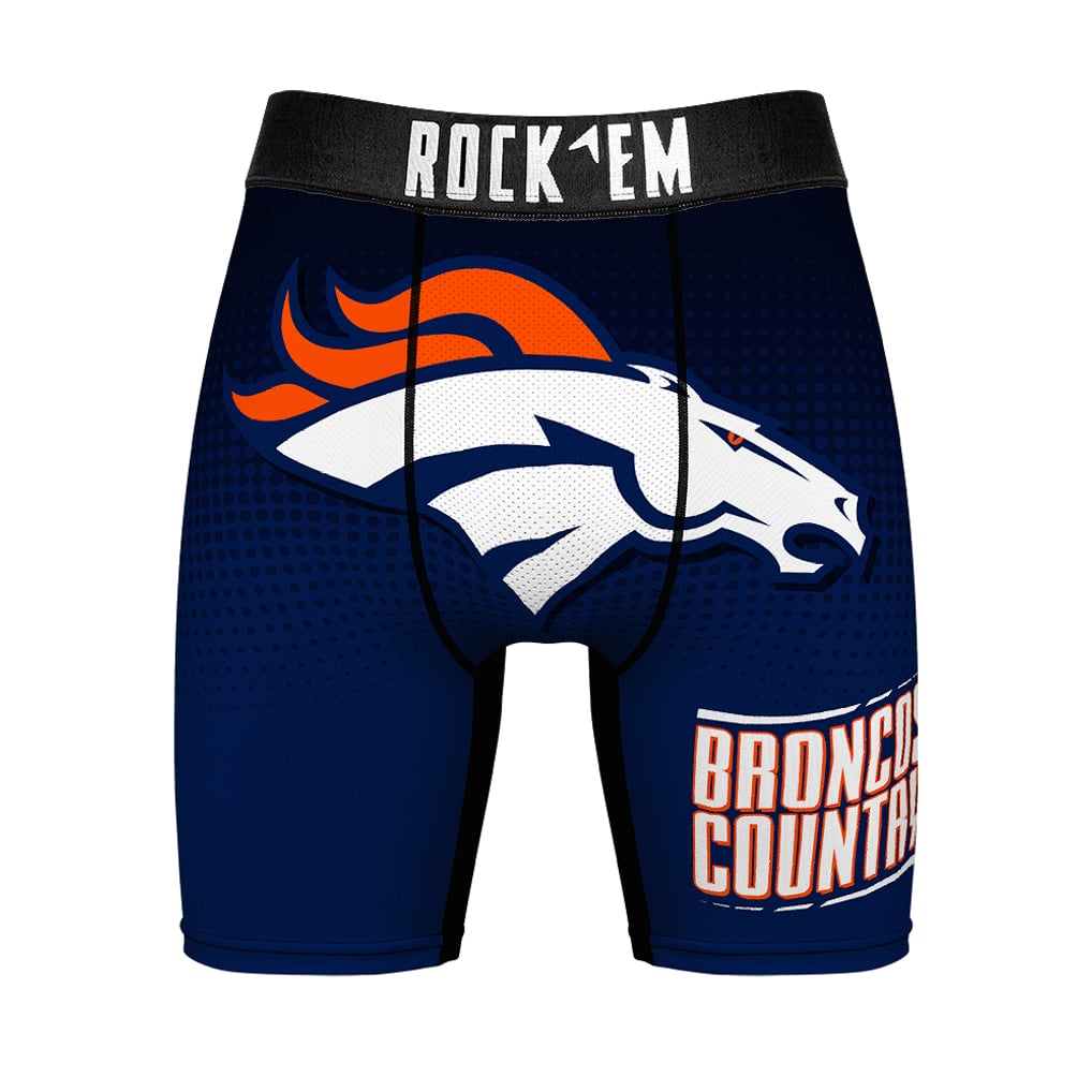 Men's Rock Em Socks  Navy Denver Broncos Two-Pack Mascot Slogan Boxer Briefs