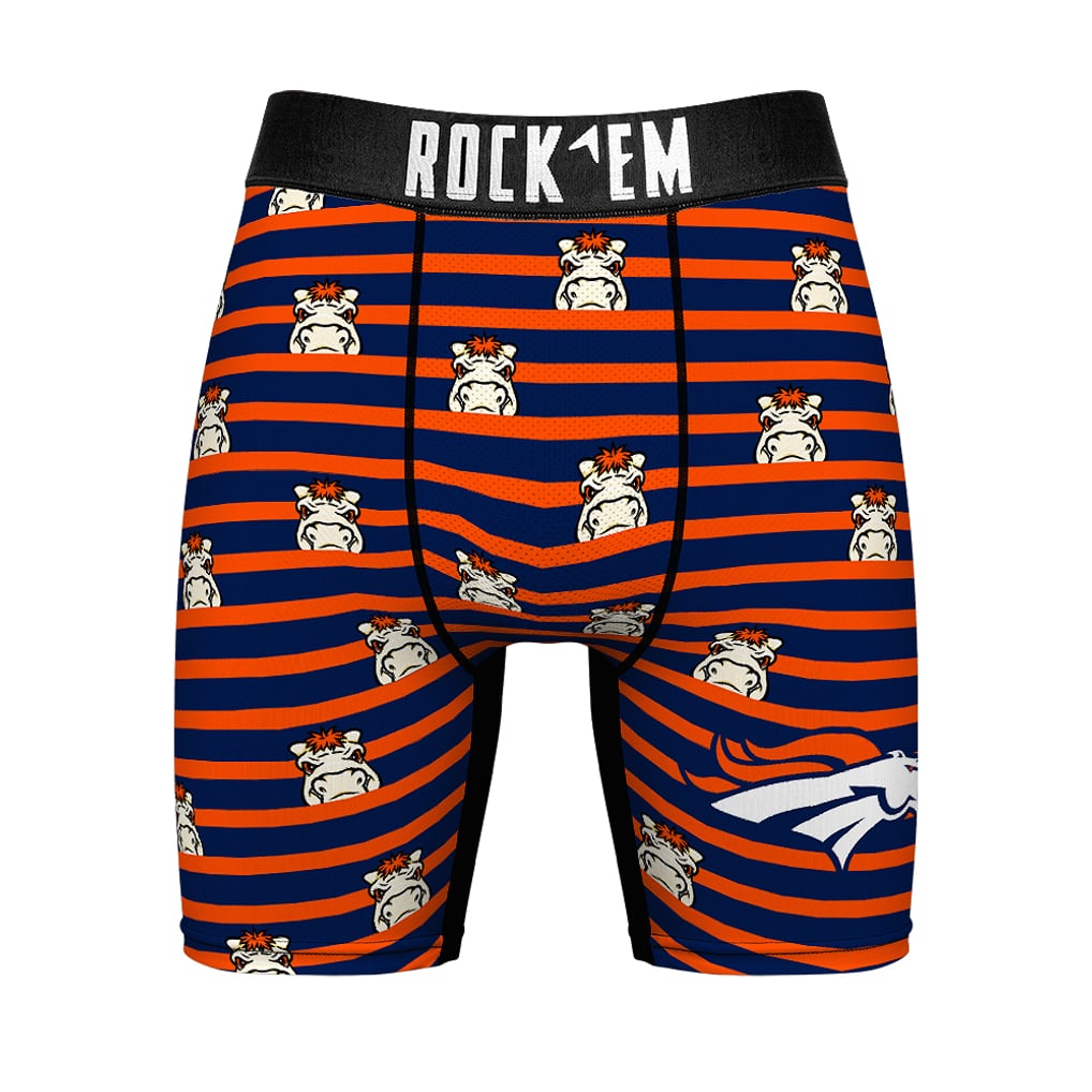 Men's Rock Em Socks  Navy Denver Broncos Two-Pack Mascot Slogan Boxer Briefs