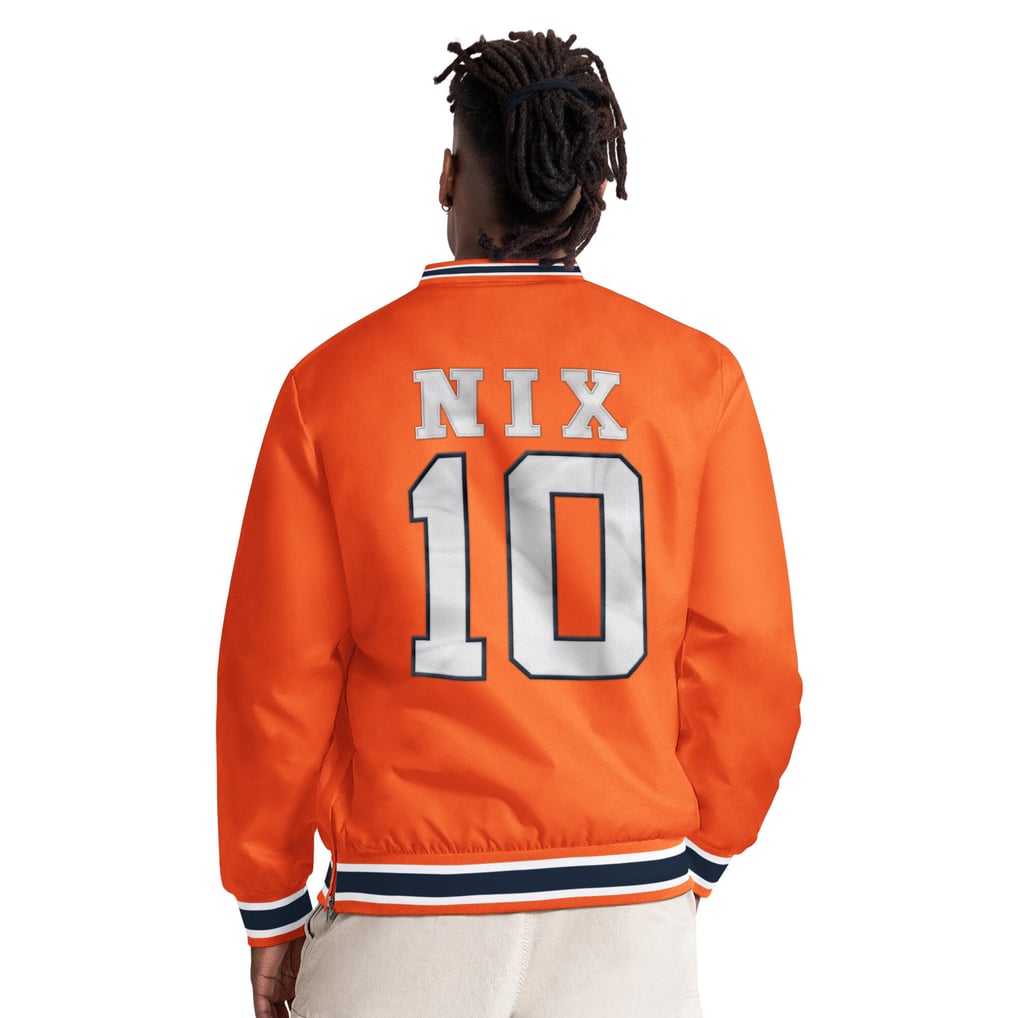 Bo Nix Denver Broncos Starter Player Layer V-Neck Pullover - Orange
