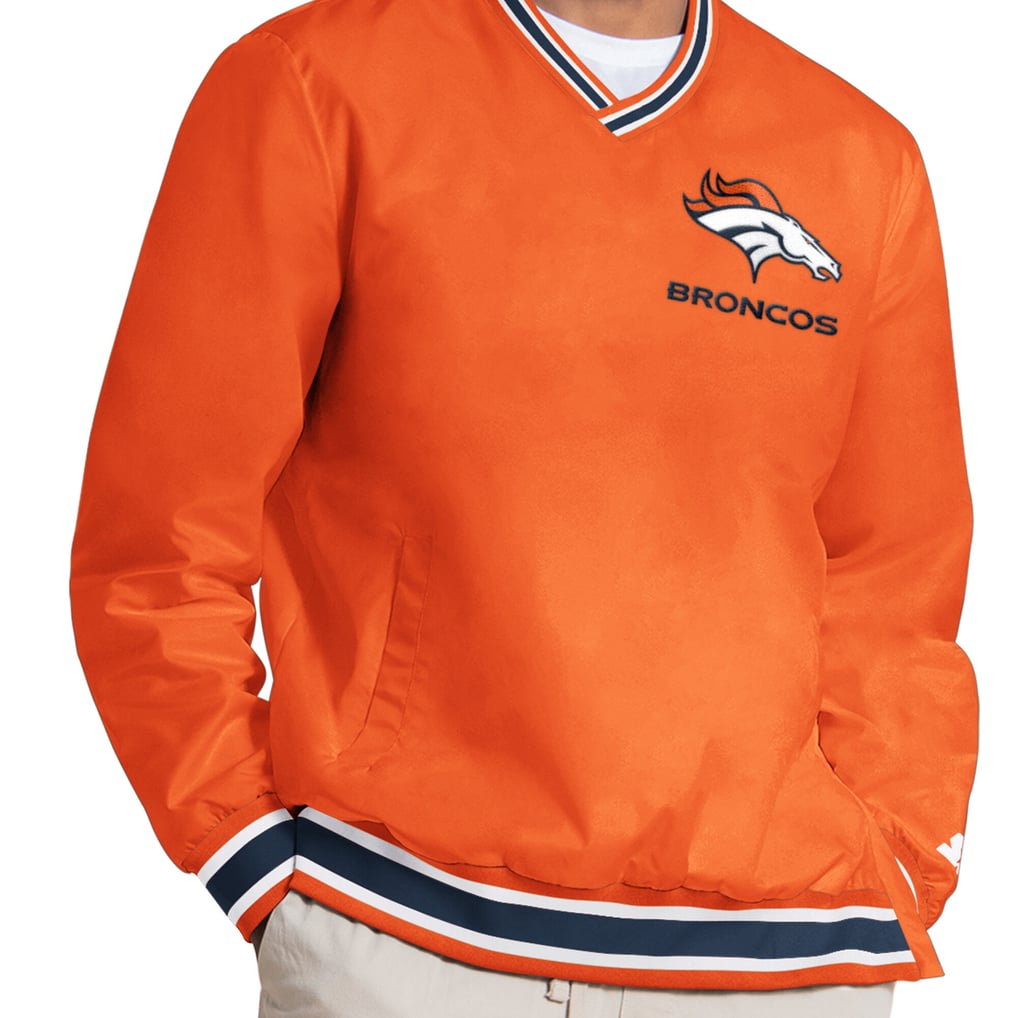 Bo Nix Denver Broncos Starter Player Layer V-Neck Pullover - Orange