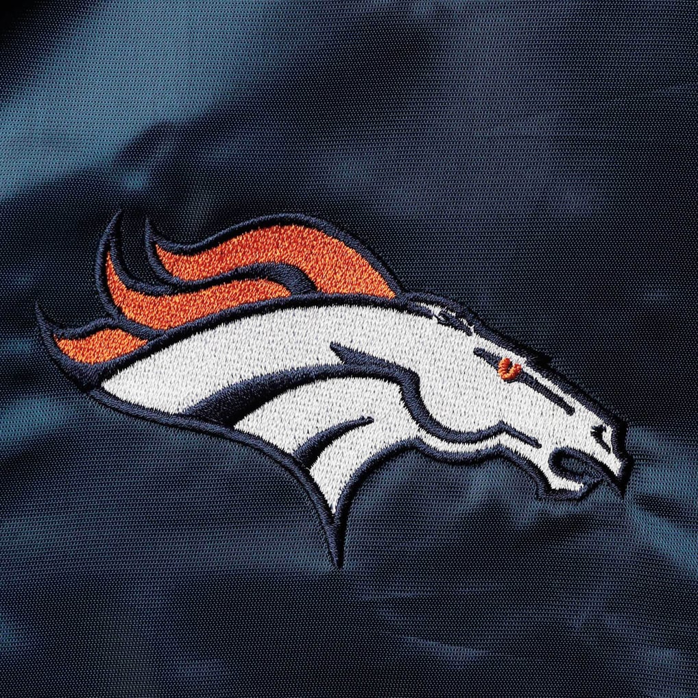 Denver Broncos Starter Locker Room Satin Varsity Full-Snap Jacket - Navy