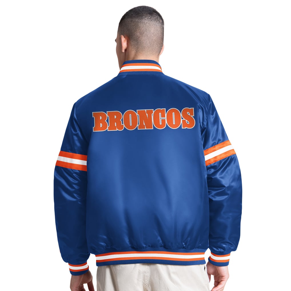 Denver Broncos Starter Courtside Varsity Retro Logo Full Snap Jacket - Royal