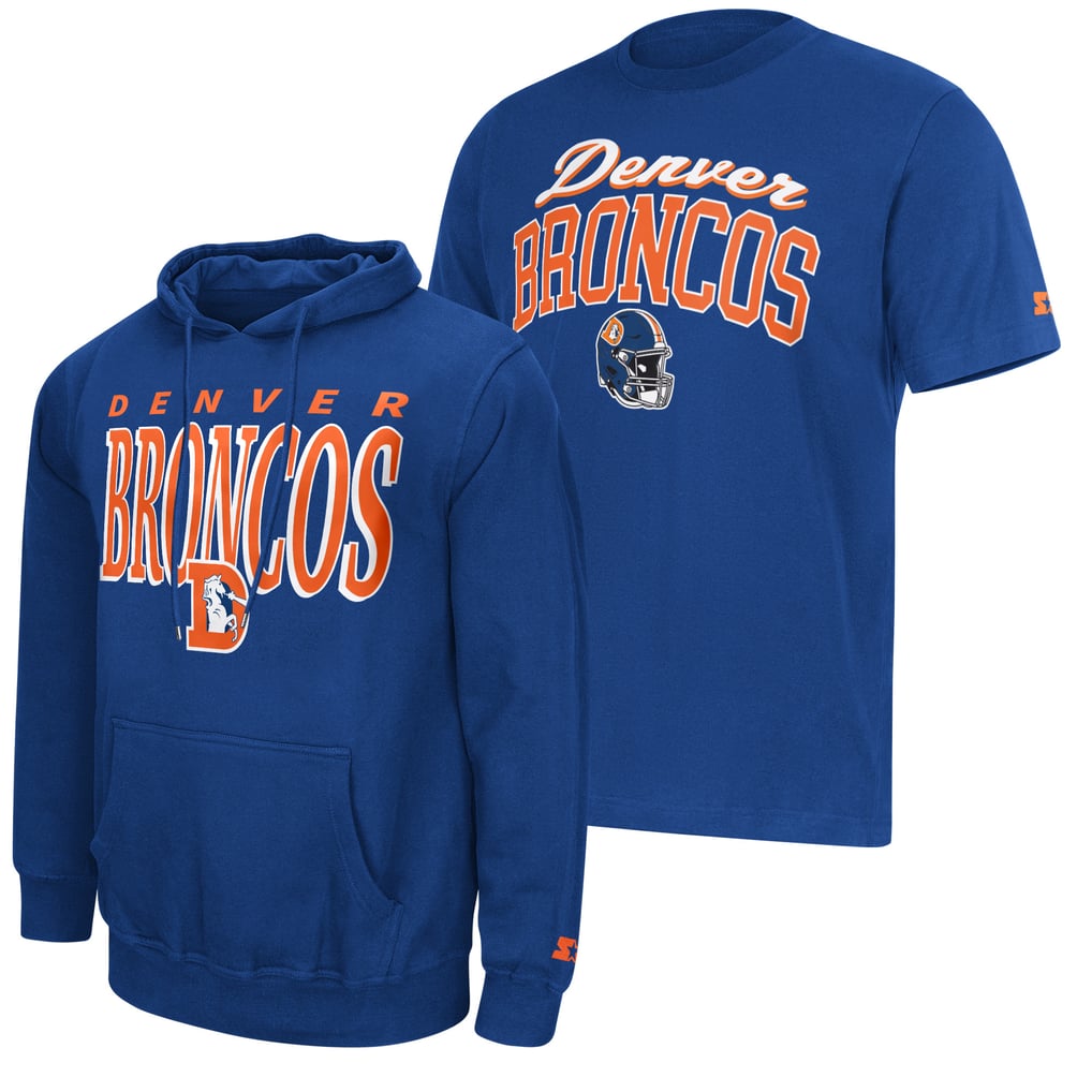 Men's Starter  Royal Denver Broncos Vintage Logo Hoodie & T-Shirt Combo Pack