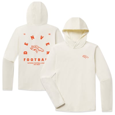Men's UNRL Cream Denver Broncos Ultra Hooded Long Sleeve T-Shirt