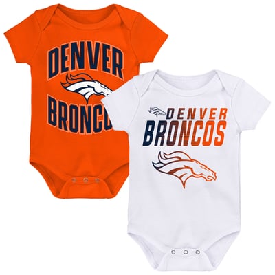 Denver Broncos Outerstuff Newborn & Infant Snuggle Blitz 2-Pack Bodysuit Set - Orange/White