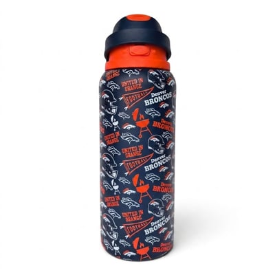 Denver Broncos Pegasus 32oz. Game Day Pennant Stainless Steel ProPress Water Bottle