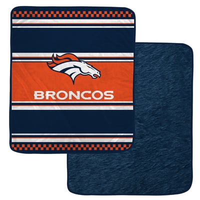 Denver Broncos Pegasus 60" x 70" Checkered Dash Faux Fur Blanket