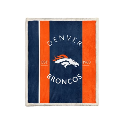 Denver Broncos Pegasus Block Stripe 50" x 60" Ultra Cozy Sherpa Blanket