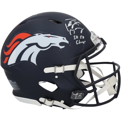 Peyton Manning Denver Broncos Autographed Fanatics Authentic Riddell 2024 Speed Authentic Helmet with "SB50 Champ" Inscription 