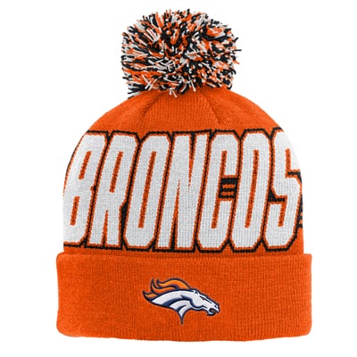 Denver Broncos Outerstuff Preschool Cuffed Knit Hat with Pom - Orange