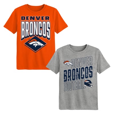 Denver Broncos Outerstuff Preschool Trench Kings 2-Pack T-Shirt Set - Orange/Gray