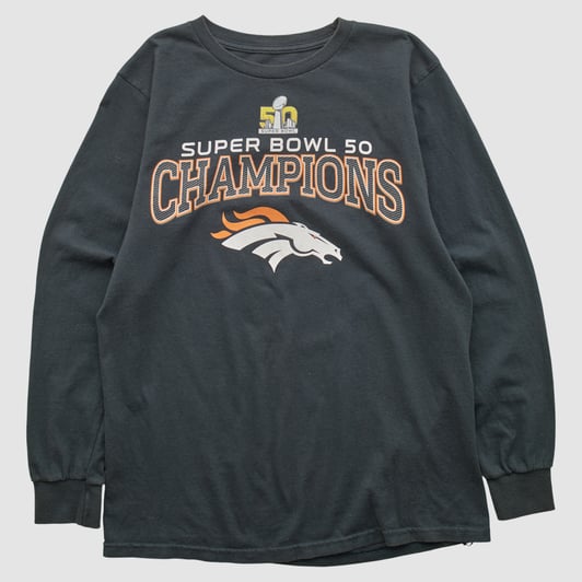 Super Bowl 50 2016 Long Sleeve T-shirt - Black - S by Fanatics Real Vintage