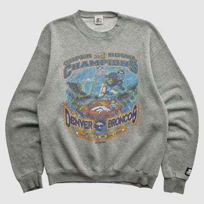 Super Bowl Starter 1999 Pullover Sweatshirt - Dark Heather Gray - S by Fanatics Real Vintage