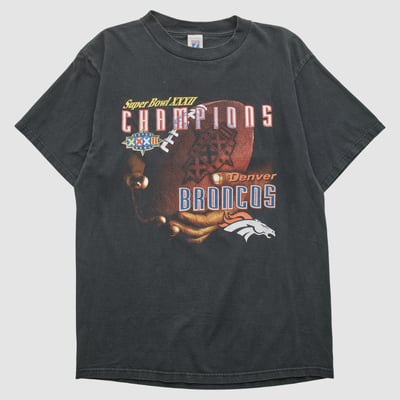 Super Bowl XXXII Logo 7 1988 T-shirt - Black - M by Fanatics Real Vintage
