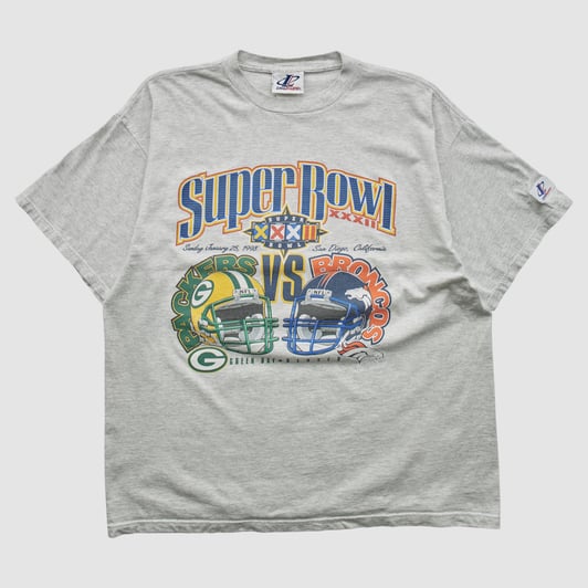 Super Bowl XXXII Logo Athletic 1998 T-shirt - Heather Gray - XL by Fanatics Real Vintage
