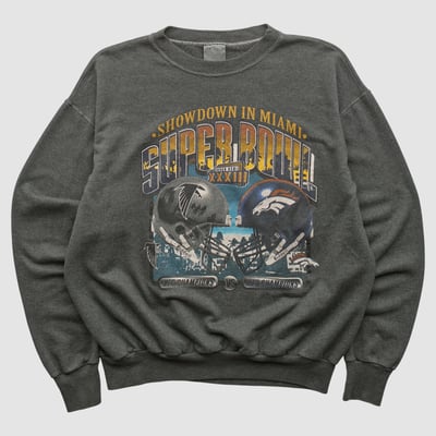 Super Bowl XXXIII 1999 Pullover Sweatshirt - Gray - M by Fanatics Real Vintage