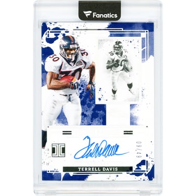 Terrell Davis Denver Broncos Autographed 2025 Panini Impeccable Impressions Ink #II-TDS #9/49 Card 