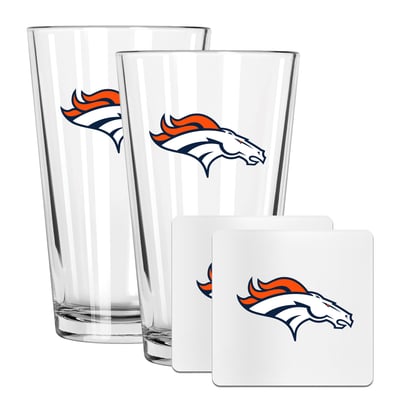 Denver Broncos The Memory Company 16oz. Pint Glass and Coaster Set