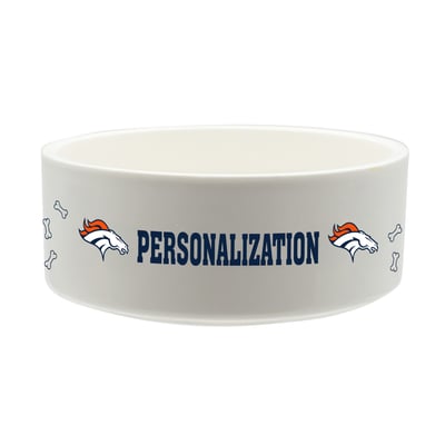 Denver Broncos The Memory Company 35oz. Personalized Ceramic Pet Bowl