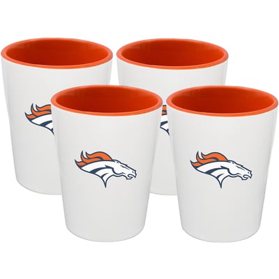 Denver Broncos The Memory Company Four-Pack Ceramic Shot Glass Set