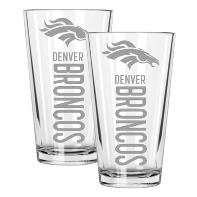 Denver Broncos The Memory Company Two-Piece 16oz. Pinnacle Pint Glass Set