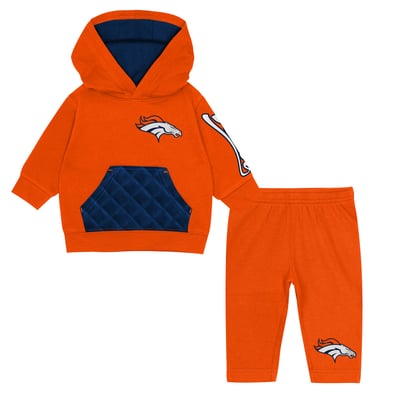 Denver Broncos Outerstuff Toddler Drive Stopper Hoodie & Pants Fleece Set - Orange