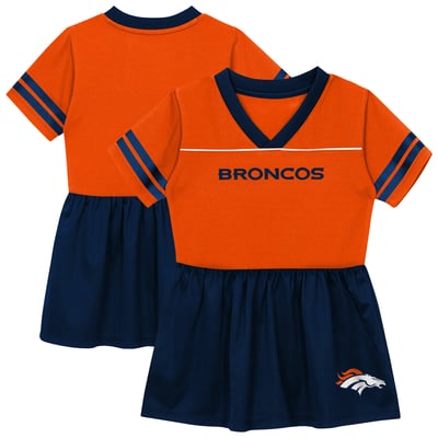  Denver Broncos Outerstuff Toddler Stadium Lights V-Neck Fashion Football Jersey Dress - Orange