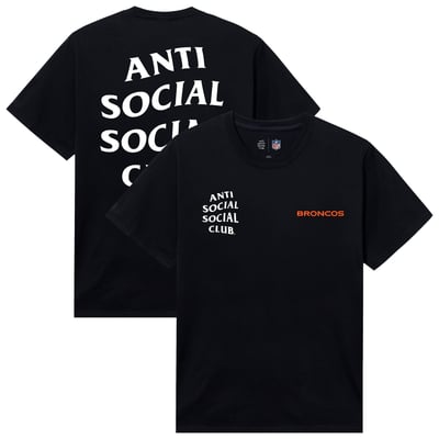 Denver Broncos AntiSocialSocialClub x NFL Unisex Snap T-Shirt - Black