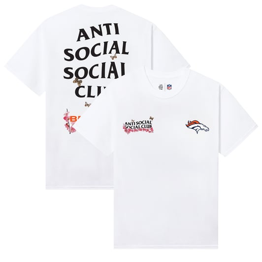Denver Broncos AntiSocialSocialClub x NFL Unisex Blossom T-Shirt - White