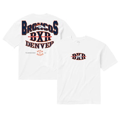 Denver Broncos Born x Raised Unisex Block Letter T-Shirt - White