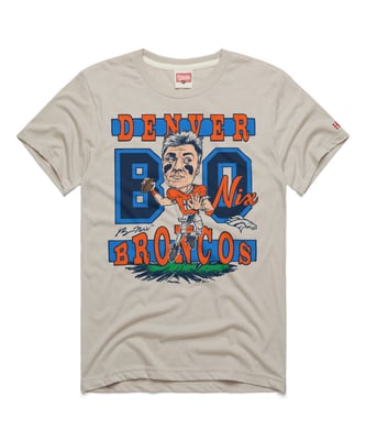 Bo Nix Denver Broncos Homage Unisex Caricature Player Graphic Tri-Blend T-Shirt - Stone