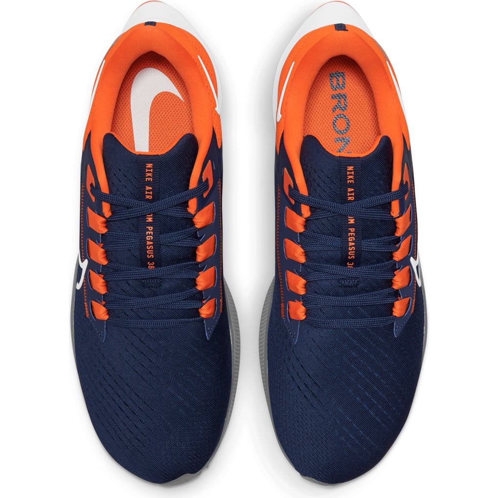 Unisex Nike Navy Denver Broncos Zoom Pegasus 38 Running Shoe display picture 1