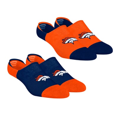 Denver Broncos Rock Em Unisex Two-Pack Team Color No Show Socks