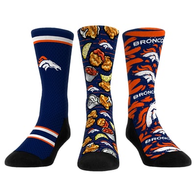  Denver Broncos Rock Em Unisex Fan Favorite Three-Pack Crew Sock Set - Navy