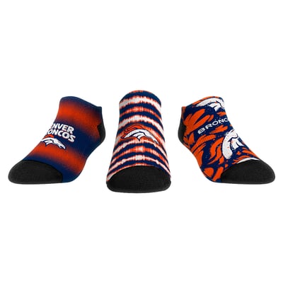  Denver Broncos Rock Em Unisex Make Some Noise Three-Pack Low-Cut Socks Set - Navy