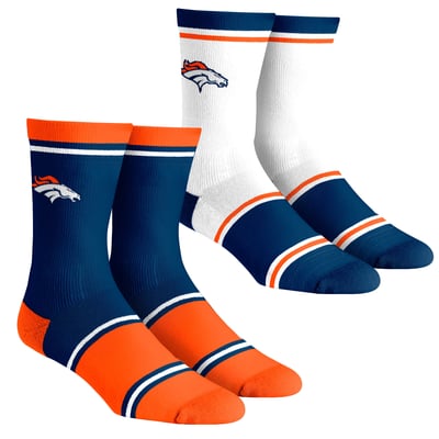 Denver Broncos Rock Em Unisex Two-Pack Team Color Crew Socks - Navy
