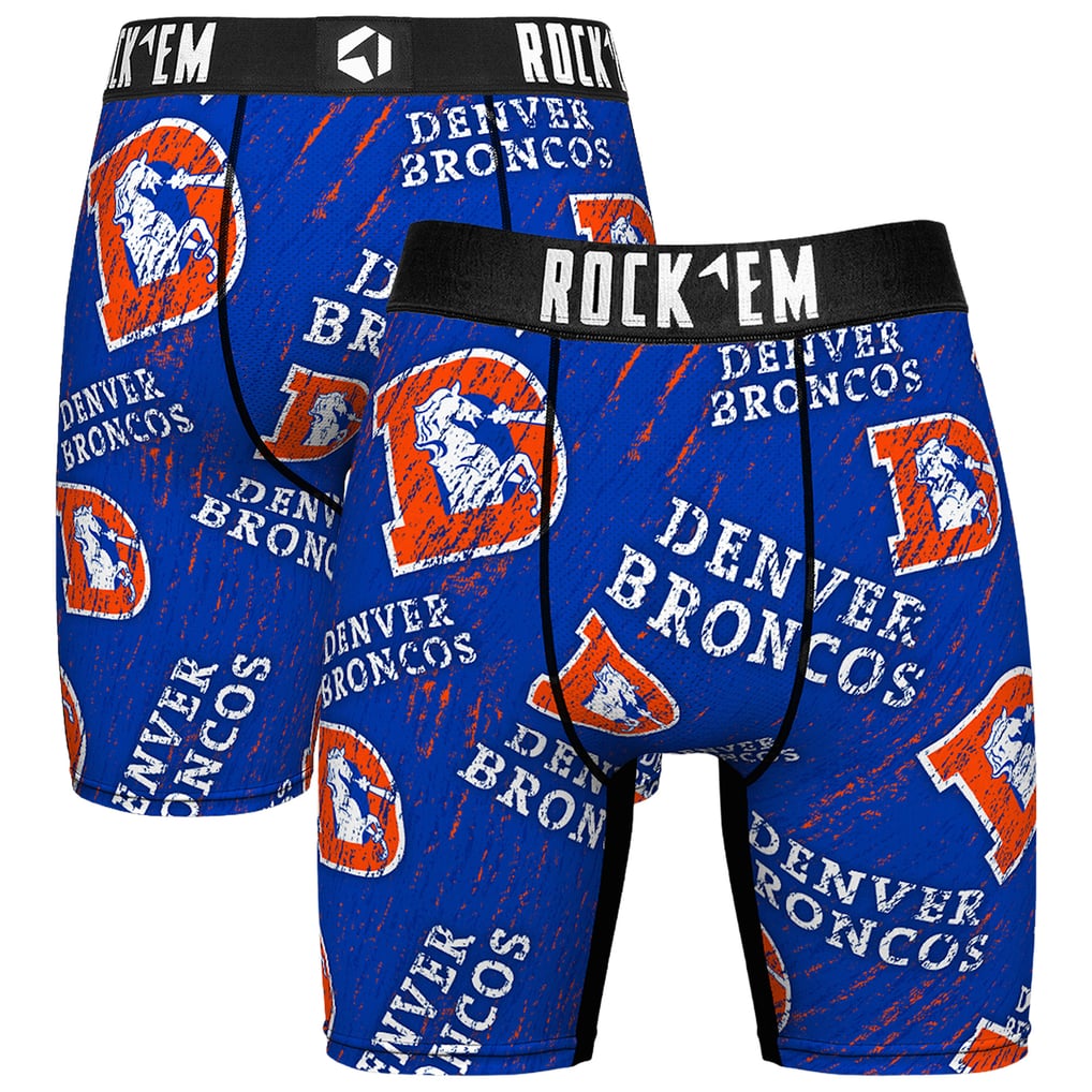 Unisex Rock Em  Orange Denver Broncos Throwback Logo Allover Boxer Briefs