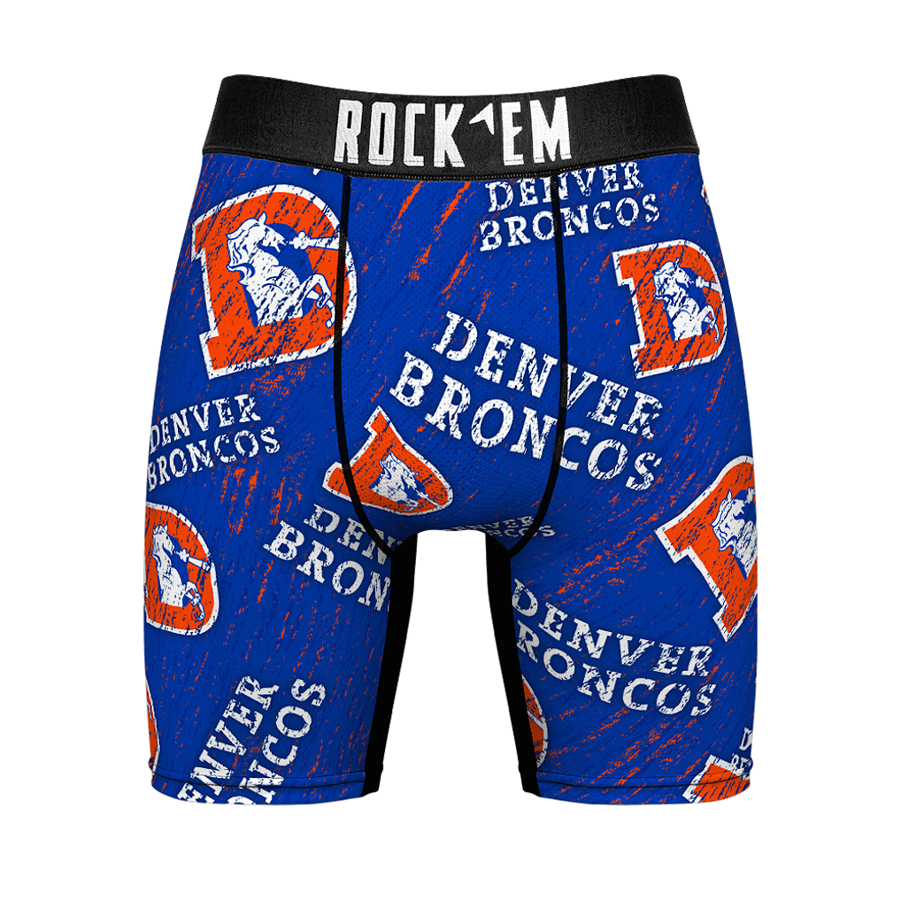 Unisex Rock Em  Orange Denver Broncos Throwback Logo Allover Boxer Briefs