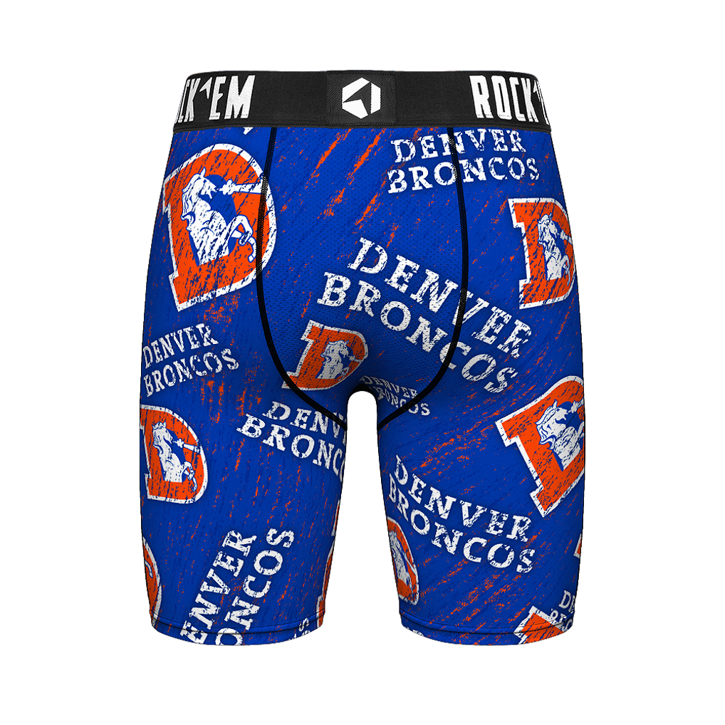 Unisex Rock Em  Orange Denver Broncos Throwback Logo Allover Boxer Briefs