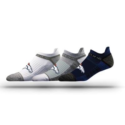 Denver Broncos Strideline Unisex Three-Pack Team Logo Ankle Socks Set