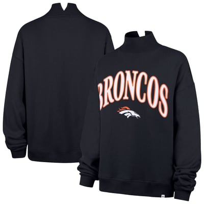 Denver Broncos '47 Women's Oversized Vantage Mock Neck Sweatshirt - Navy