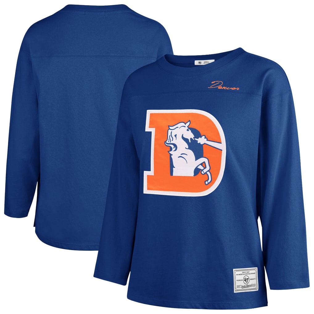 Women's '47 Royal Denver Broncos Game Nod Timeless Long Sleeve T-Shirt