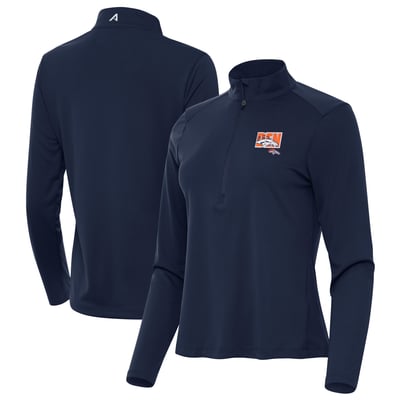 Denver Broncos Antigua Women's Tribute Half-Zip Pullover - Navy
