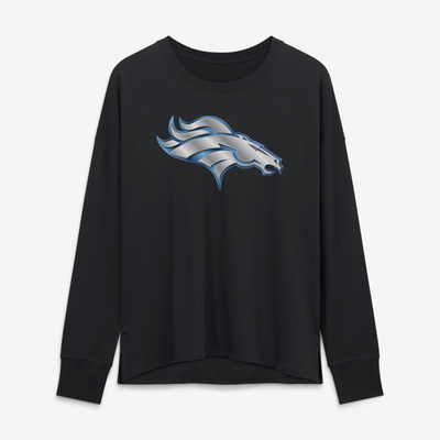 Denver Broncos Women's Forged Mascot Long Sleeve T-Shirt - Black