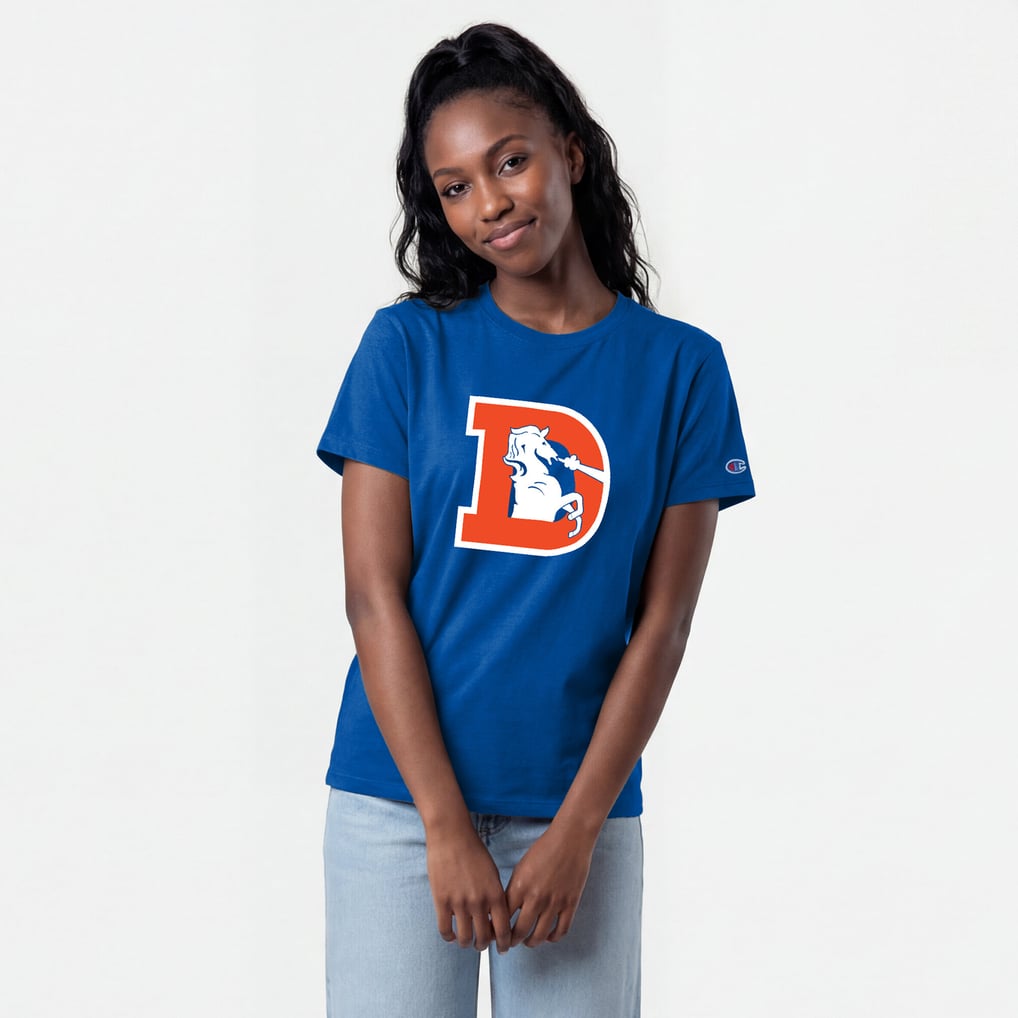 Women's Champion  Royal Denver Broncos Logo T-Shirt